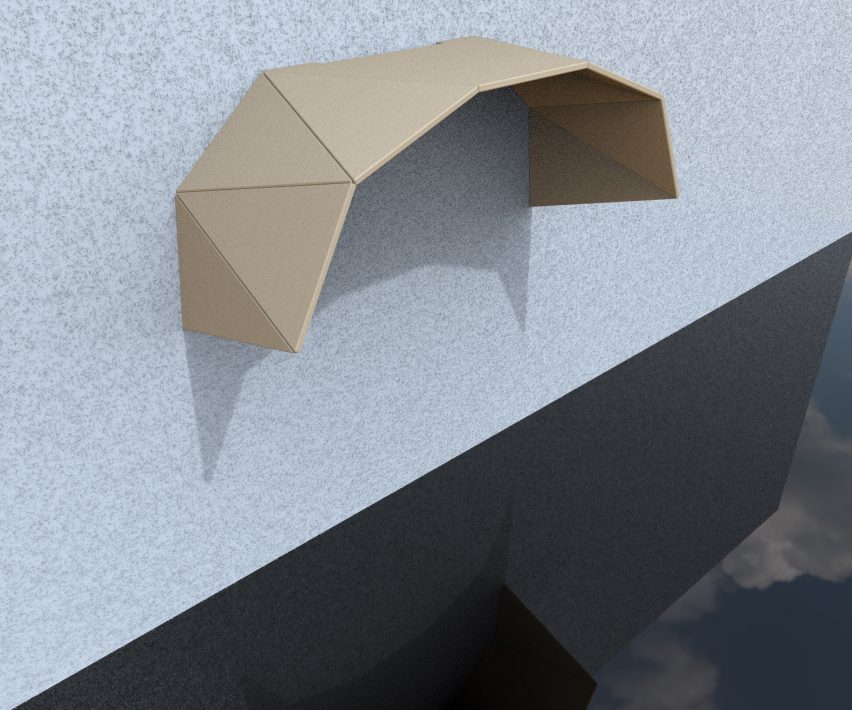 Visualisation showing a canopy attached to a wall
