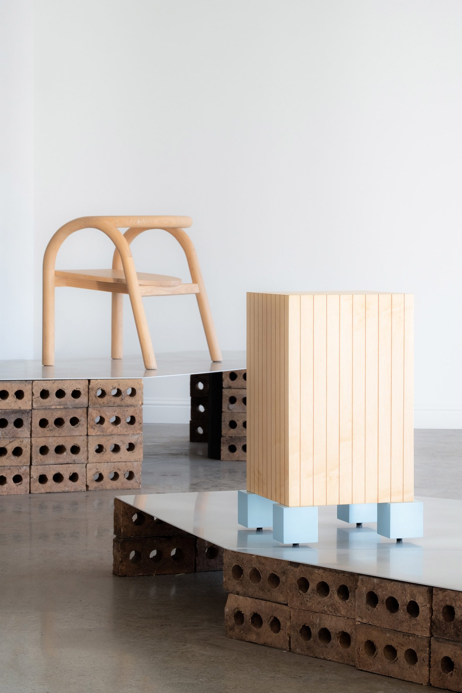 Wooden stool and chair