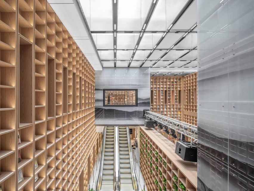 Interior of Shanghai Book City by Wutopia Lab