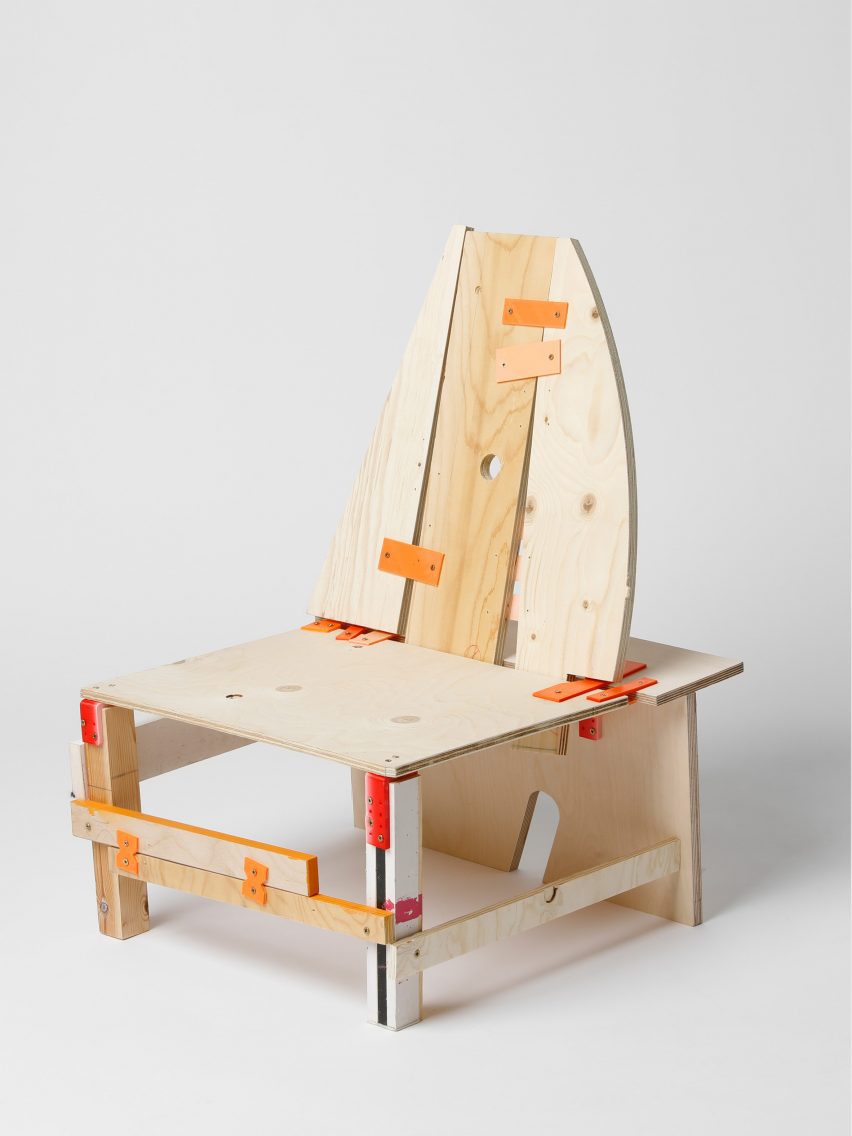 Chair made from pieces of s، wood 
