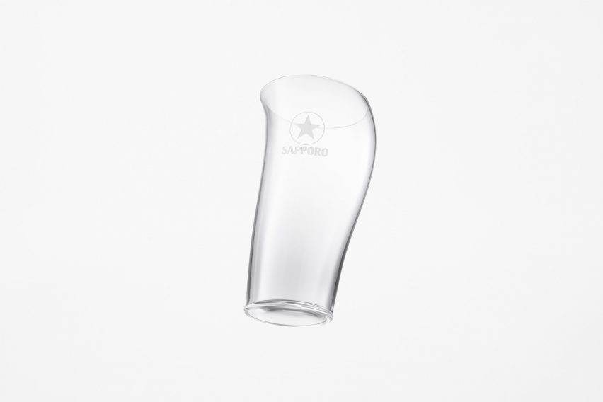 Empty beer glass designed by Nendo
