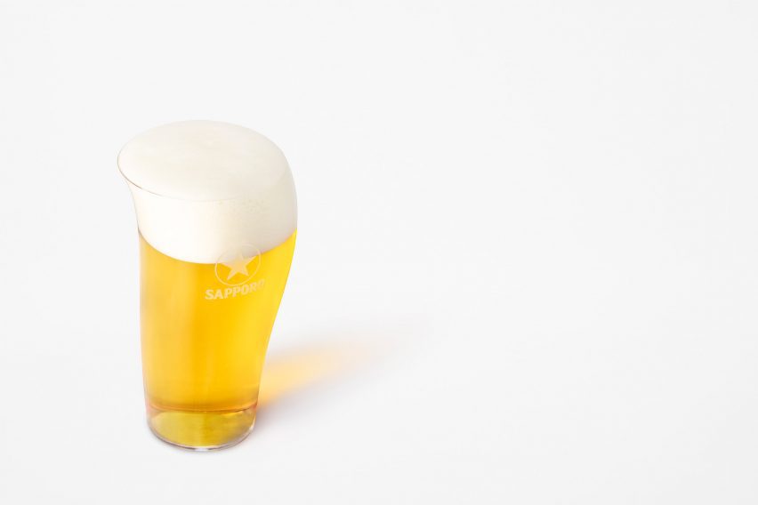 Beer glass on a white backdrop