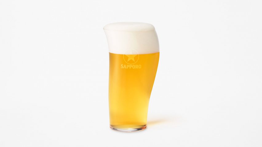 Beer glass designed by Nendo for Sapporo
