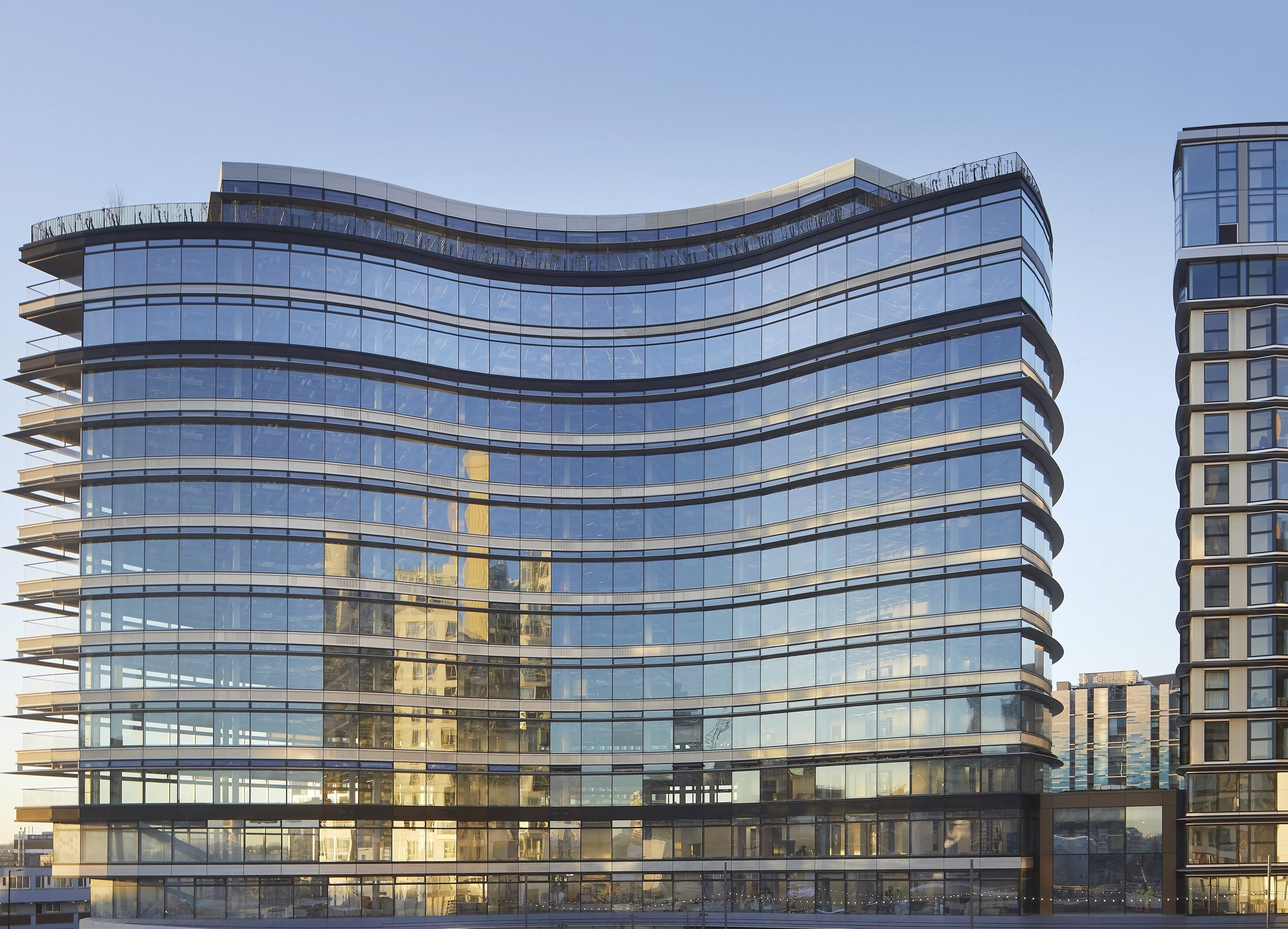 Curving facade of London office
