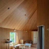 Timber interior of an octagonal home