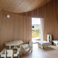 Timber interior in a circular home