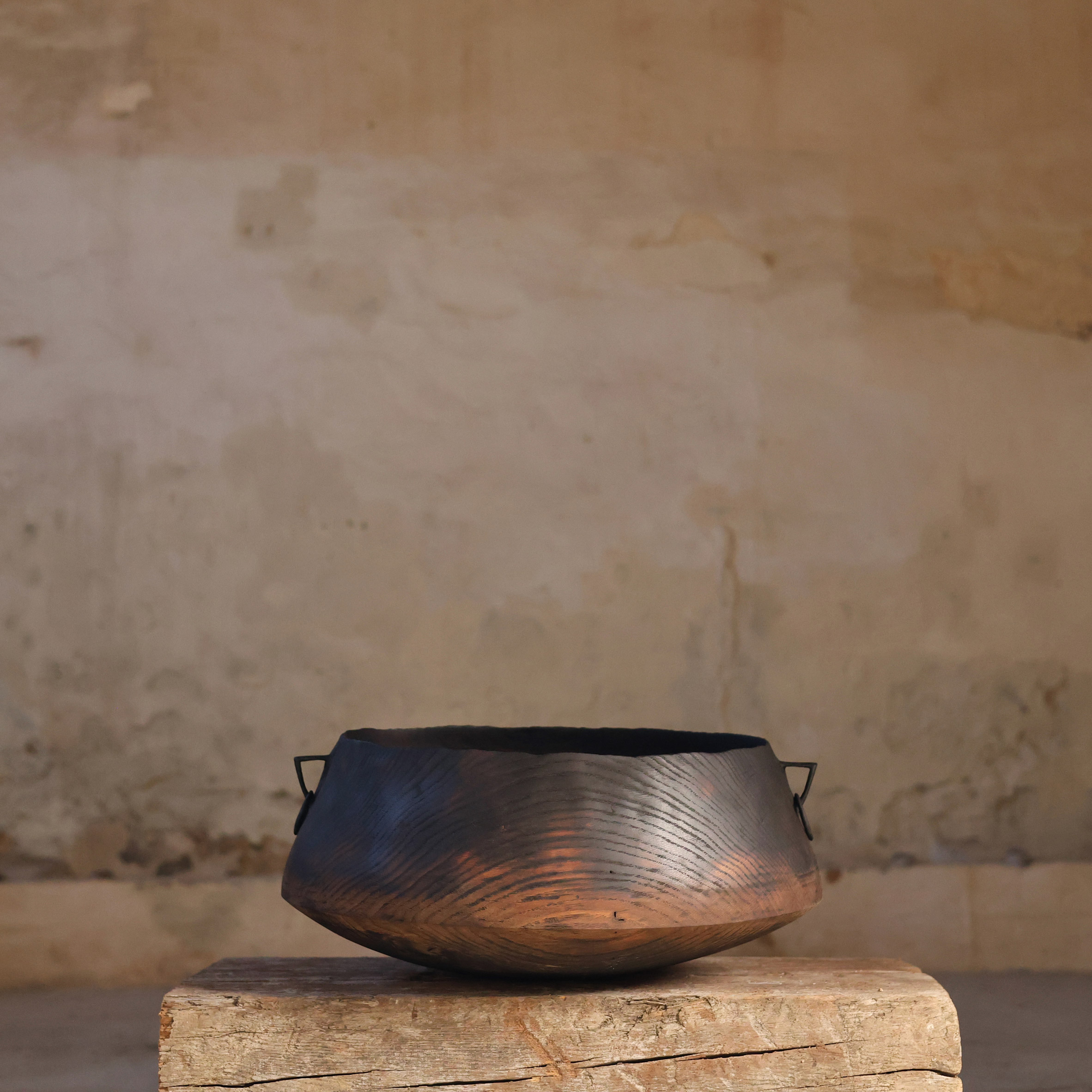 Wide low wooden bowl by Ash & Plumb for Collect Open 2024 