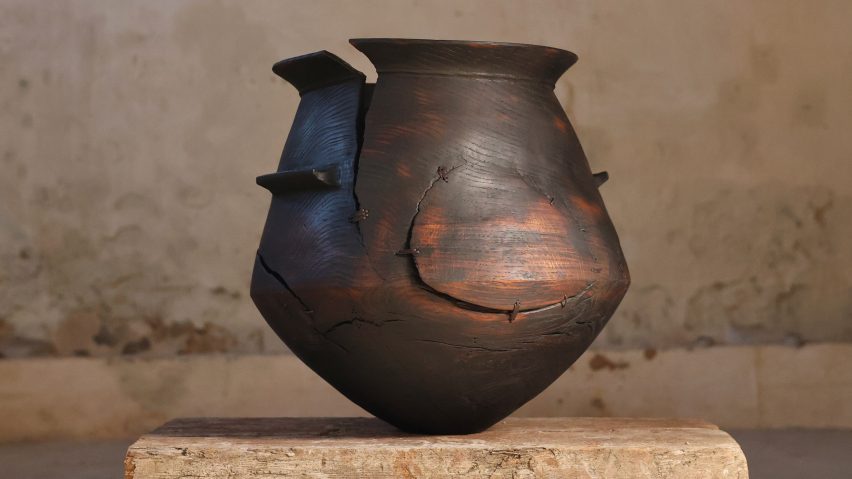 Large wooden vessel from Novus collection by Ash & Plumb for Collect Open 2024
