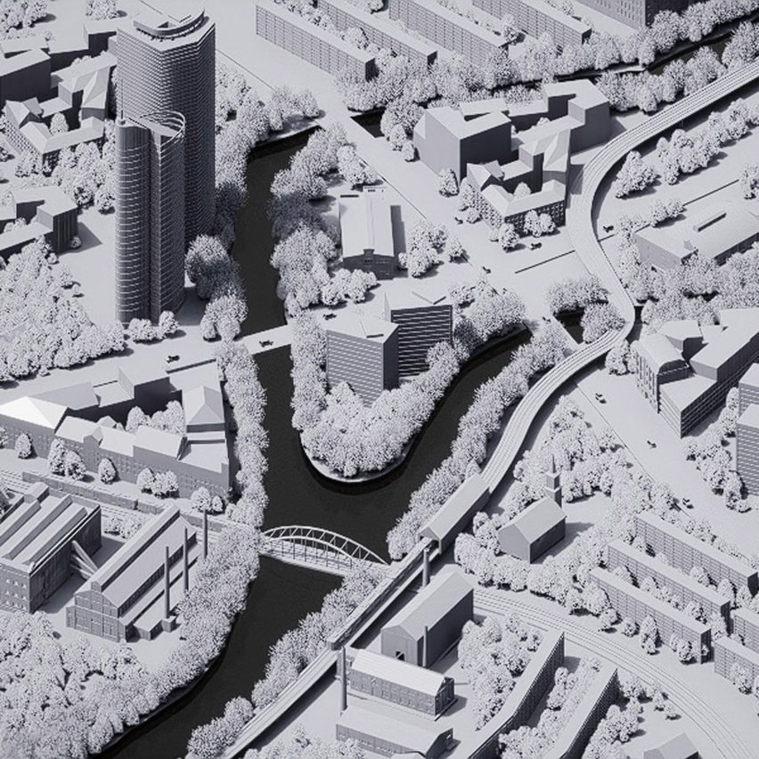 isometric view of city model