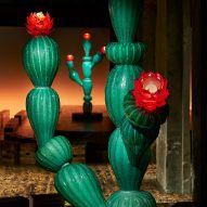 Murano glass flowering cacti