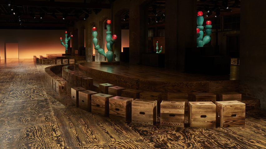 wooden Stools in a showspace