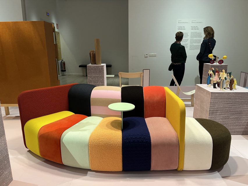 Colourfu sofa at Bruno Matthson Prize exhibition