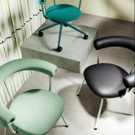 Green, blue and black Bud chairs by Fora Form
