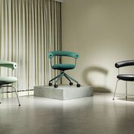Green, blue and black Bud chairs by Fora Form