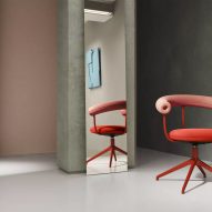 Pink and red Bud chair by Fora Form