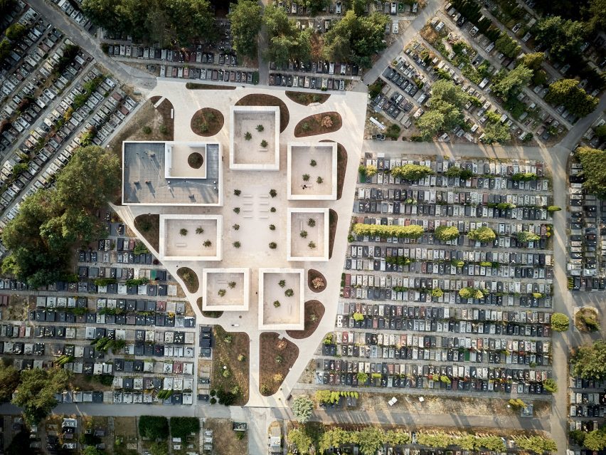 Plan view of cemetery in Poland by BDR Architekci