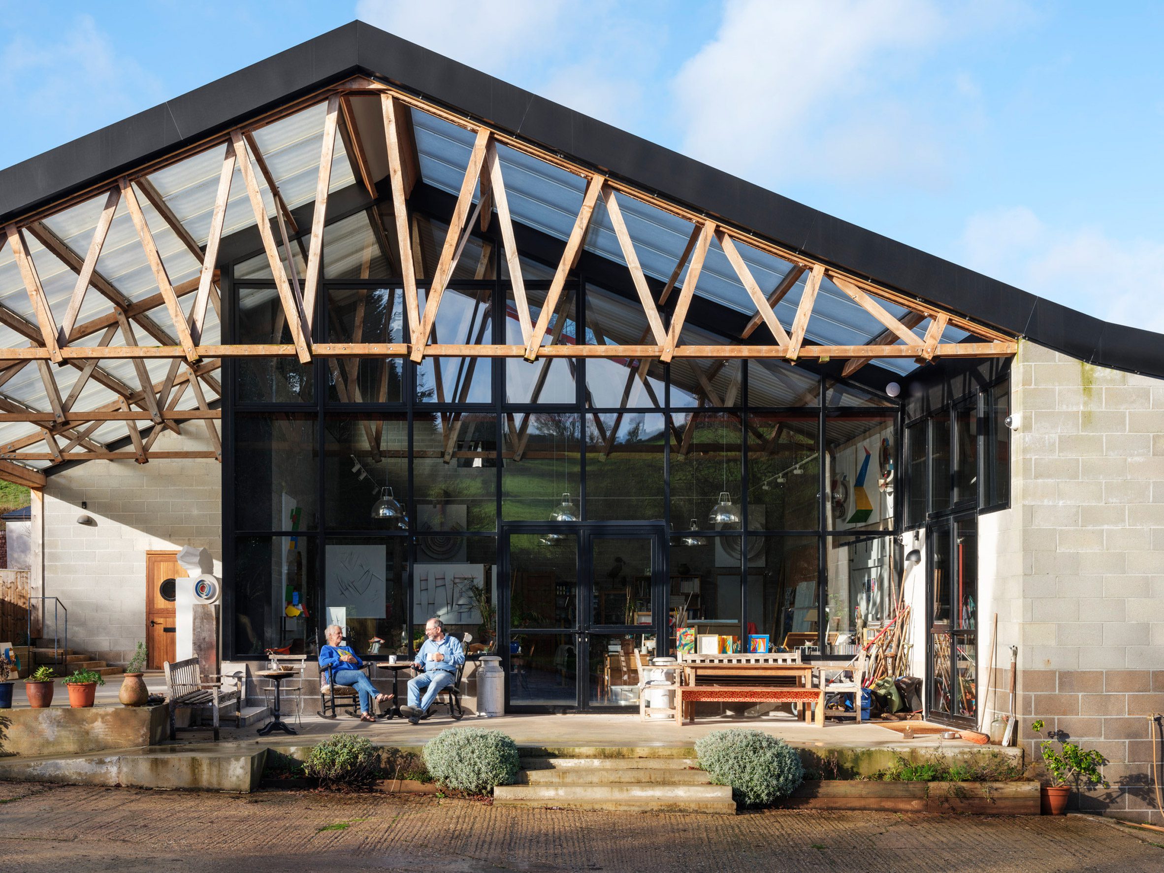 Exterior view of Cowshed by David Kohn Architects