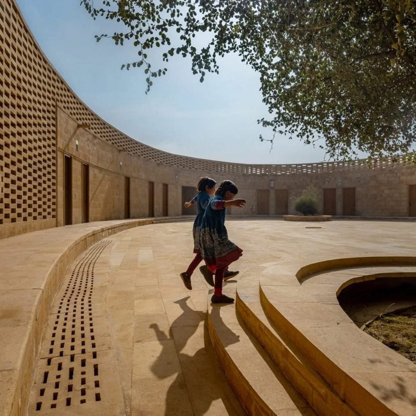 A sandstone school in India