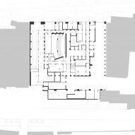 Basement floor plan of London College of Fashion by Allies and Morrison
