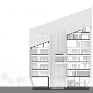 Section of the Bonfiglioli headquarters by Peter Pichler Architecture