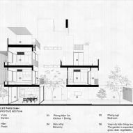 Section drawing of House for Young Families by H-H Studio