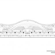 Section drawing of Terminal A at Zayed International Airport by KPF