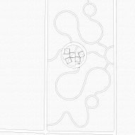 Site plan of The Library in Ice-Chrysanthemum Field by Atelier Xi