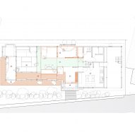 Ground floor plan of House in Toyama by NYAWA