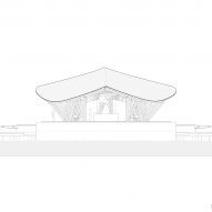 Elevation drawing of Overwater Restaurant by Atelier Nomadic
