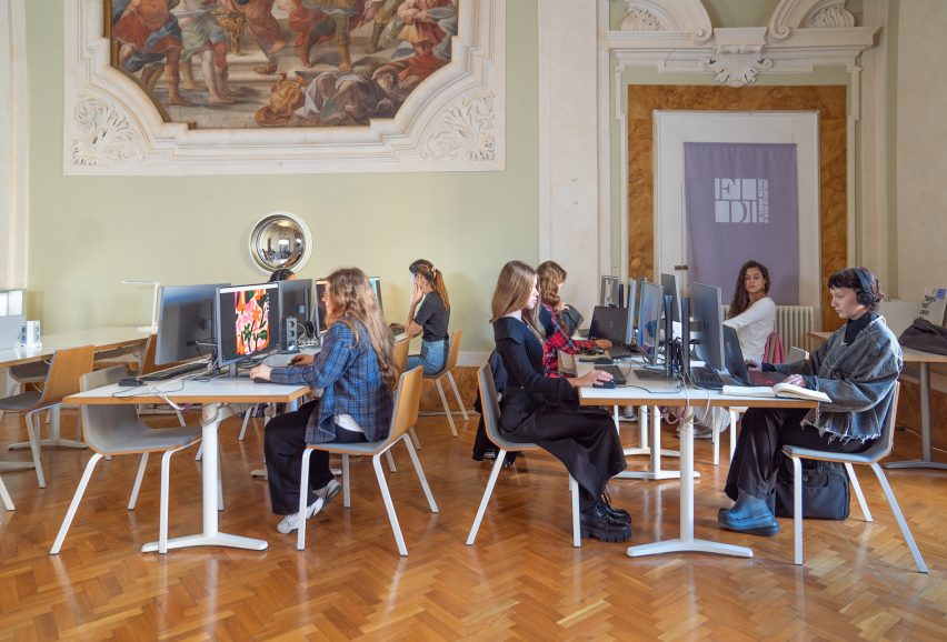 Photo of students in a classroom at the Florence Institute of Design International