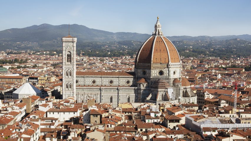 Photo of the rooftops of Florence including the dome of the Florence Cathedral