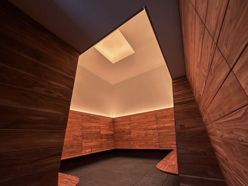 A wood panelled room