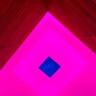 Skylight surrounded by pink