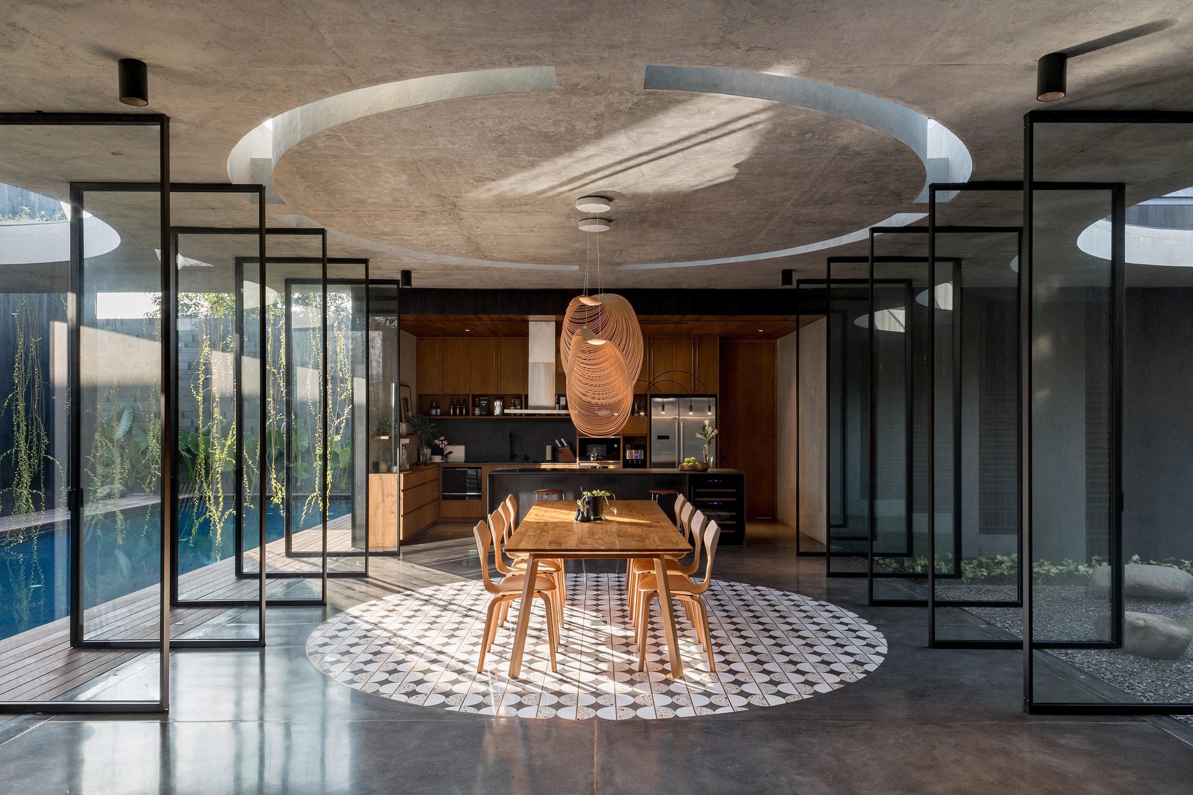 Dining area within Halo House by Tamara Wibowo Architects