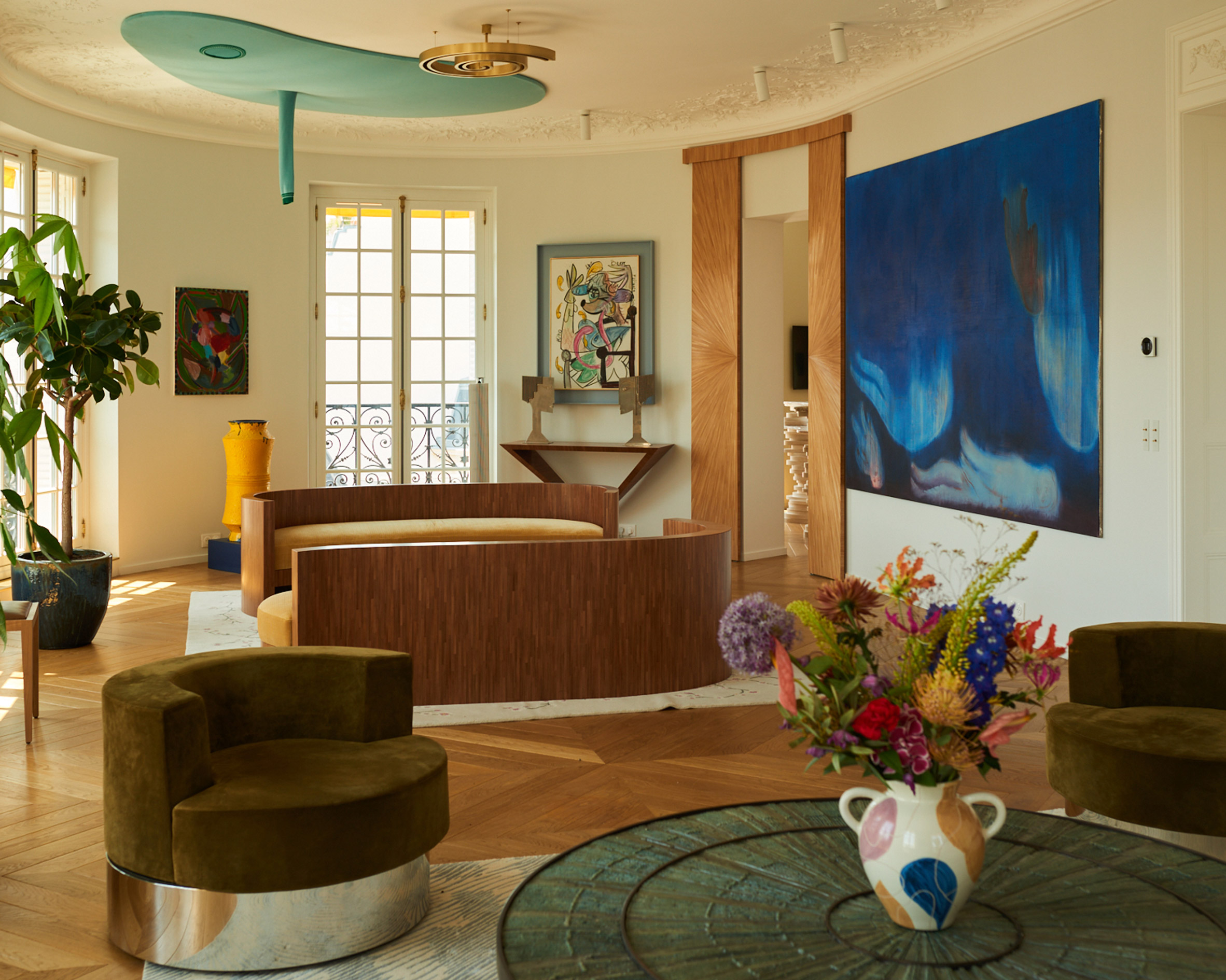 Artworks within the Hauvette & Madani-designed living room