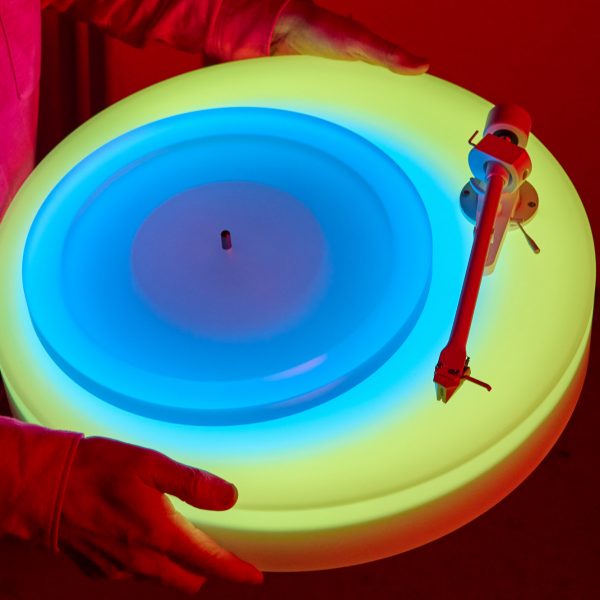Brian Eno's light-up turntable changes colour in unpredictable patterns