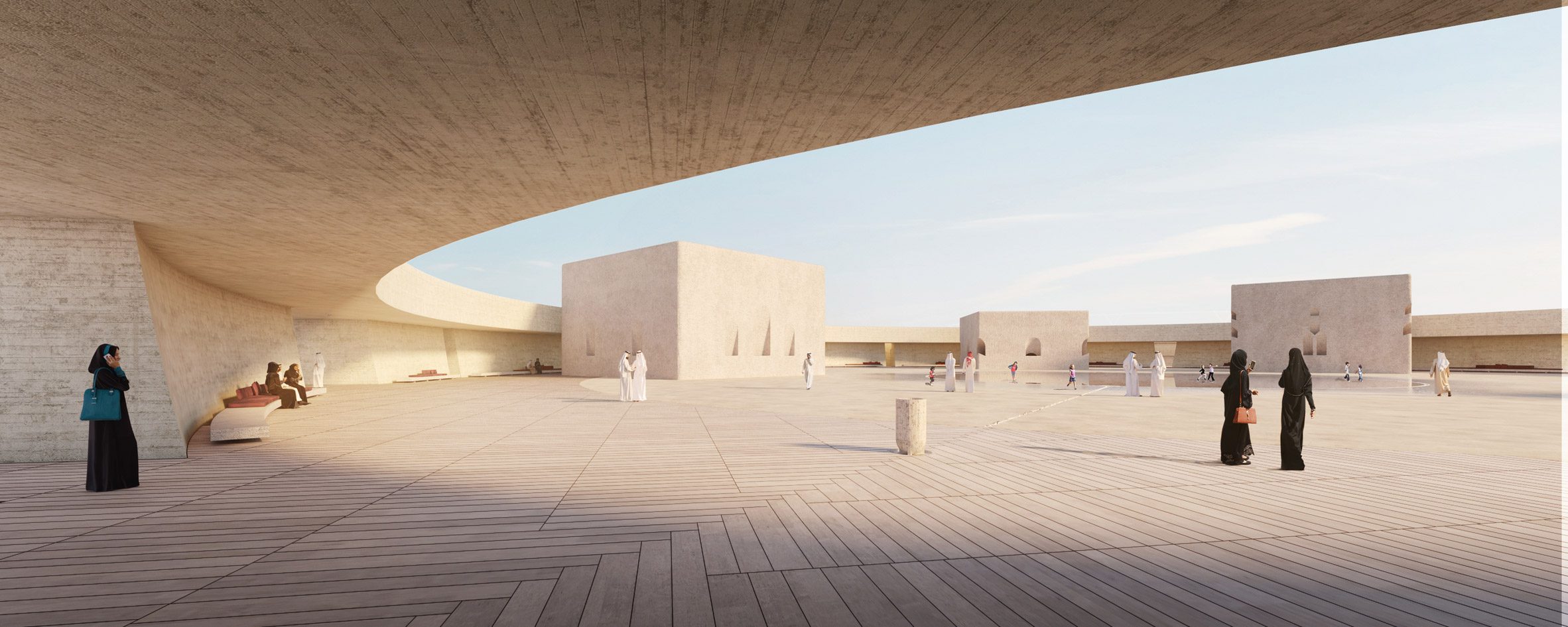 Rooftop terrace in Lusail Museum by Herzog & de Meuron in Qatar
