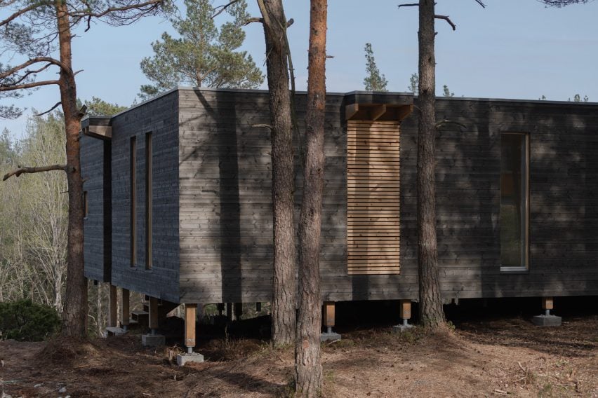 I/O Cabin exterior clad with spruce wood by Erling Berg