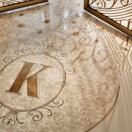 Mosaic tiled floor with gold stars Sanayi313 design