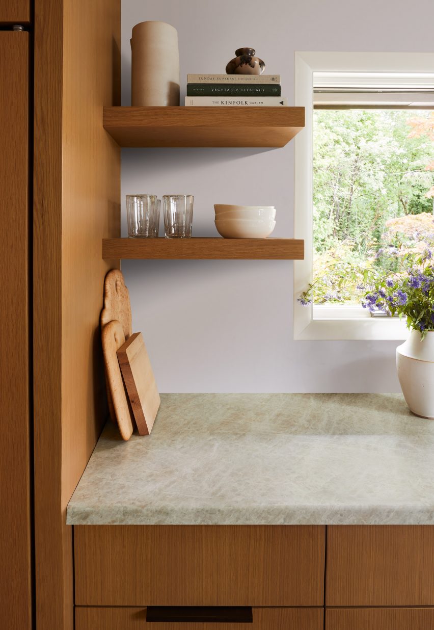 Light coloured Formica in kitchen