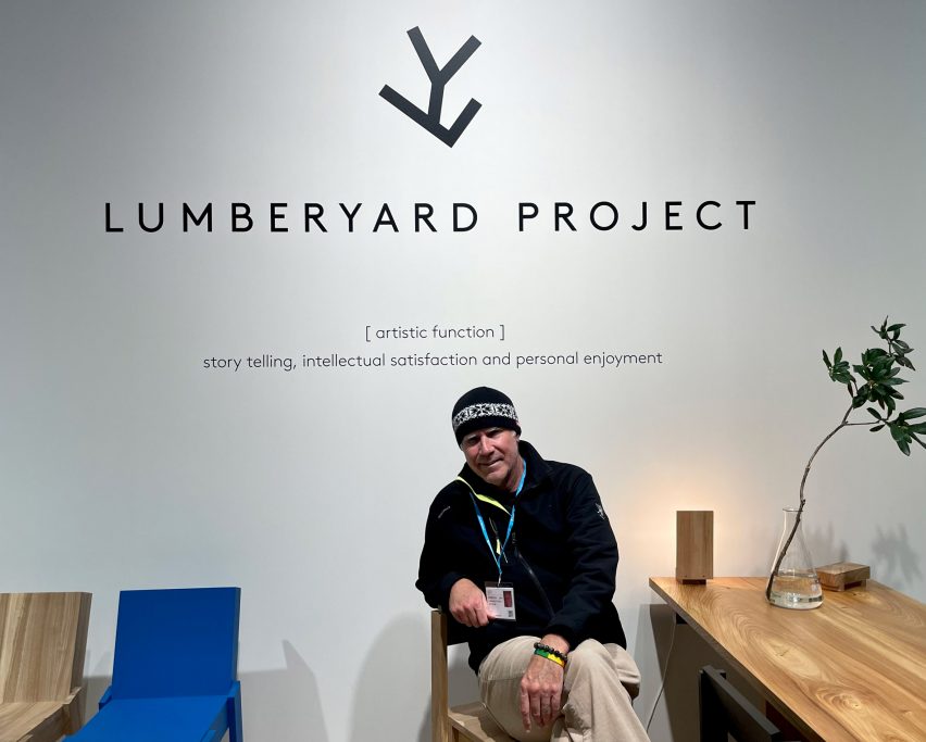 Will Ferrell at Lumberyard Project stand at Stockholm Furniture Fair 2024