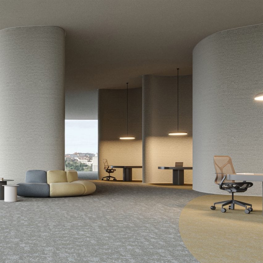 Image of the Modus carpet tiles by Modulyss on an office floor