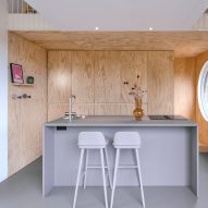 Timber-cladded compact kitchen