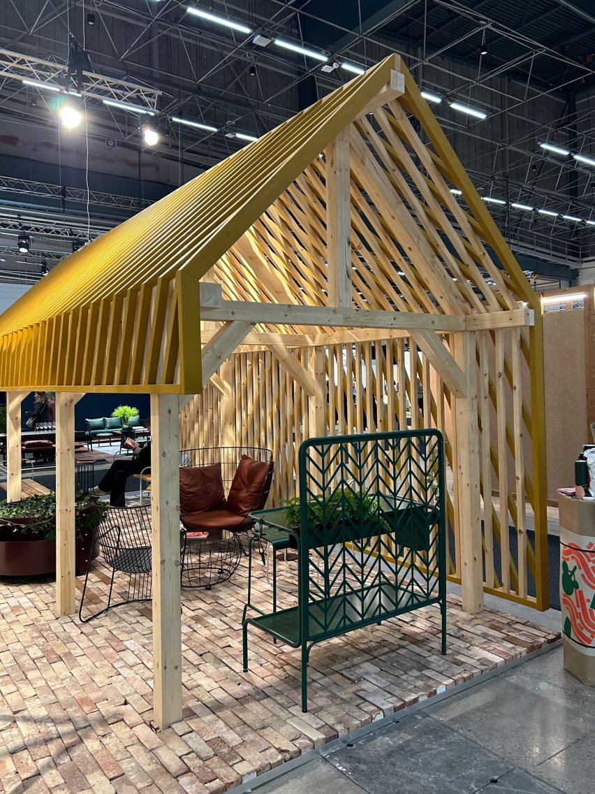 Wooden pavilion at Stockholm Furniture Fair