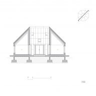 Section of the octagonal house at Hoji Gangneung by AOA Architect