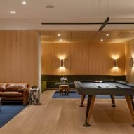 A game room in a luxury tower