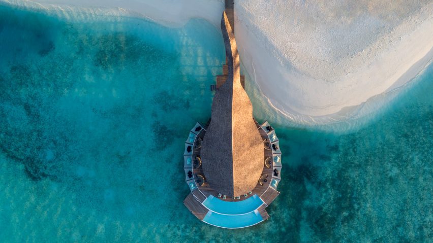 Aerial view of Overwater Restaurant by Atelier Nomadic