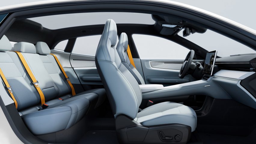 Photo of a car interior with large, luxury seats