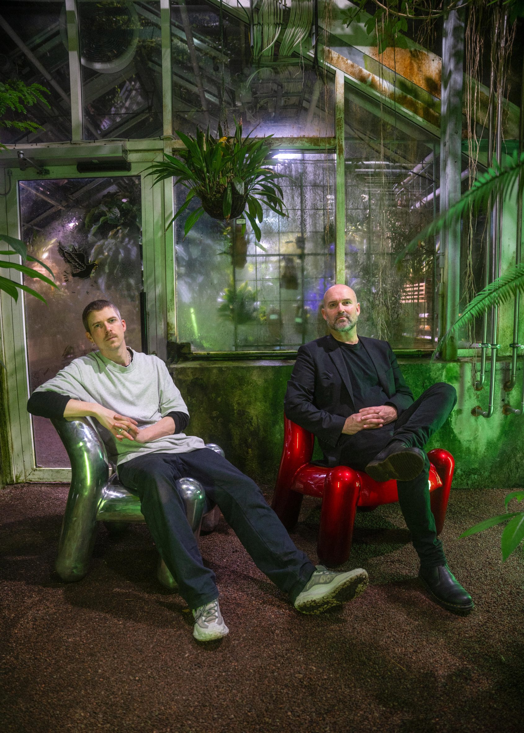 Alexander Lervik and Gustav Winsth sitting on their Reality chairs