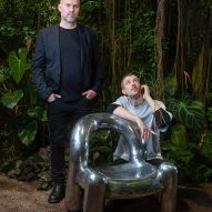 Alexander Lervik and Gustav Winsth with a silver Reality chair